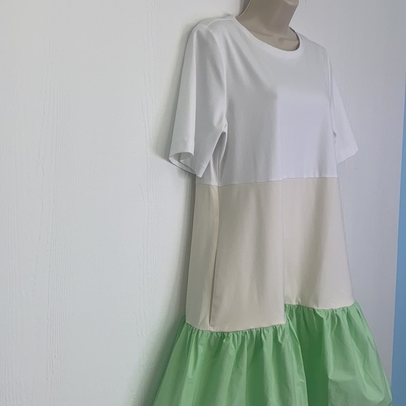 ALFANI - Color block Midi Short Sleeve Dress With Pockets Size Medium - Picture 4 of 10